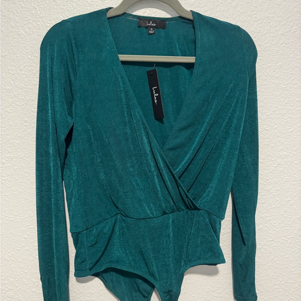 Lulu's Deep Teal Long Sleeve Bodysuit